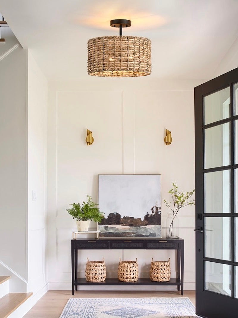 Bohemian Style 2-Light Semi Flush Mount Ceiling Light